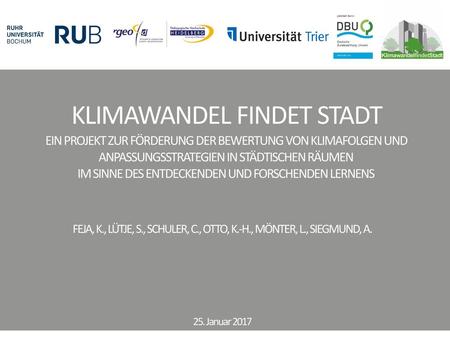 KLIMAWANDEL FINDET STADT