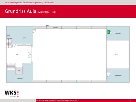 Grundriss Aula (Massstab 1:100)