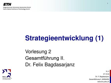 Strategieentwicklung (1)