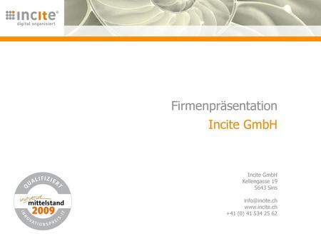 Firmenpräsentation Incite GmbH.