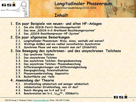 Longitudinaler Phasenraum Inhalt