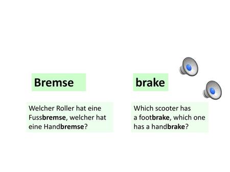 Bremse brake Welcher Roller hat eine Fussbremse, welcher hat eine Handbremse? Which scooter has a footbrake, which one has a handbrake?