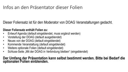 Infos an den Präsentator dieser Folien