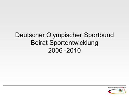Deutscher Olympischer Sportbund Beirat Sportentwicklung