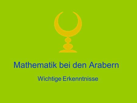 Mathematik bei den Arabern