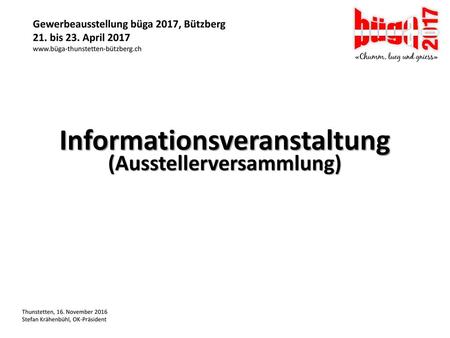 Informationsveranstaltung (Ausstellerversammlung)