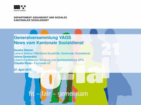 Generalversammlung VAGS News vom Kantonale Sozialdienst