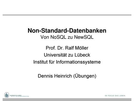 Non-Standard-Datenbanken Von NoSQL zu NewSQL