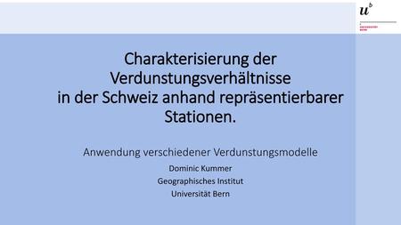 Dominic Kummer Geographisches Institut Universität Bern