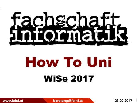 How To Uni WiSe 2017.
