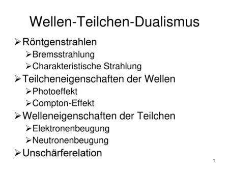 Wellen-Teilchen-Dualismus