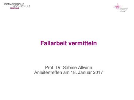 Fallarbeit vermitteln