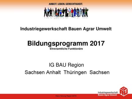 IG BAU Region Sachsen Anhalt Thüringen Sachsen