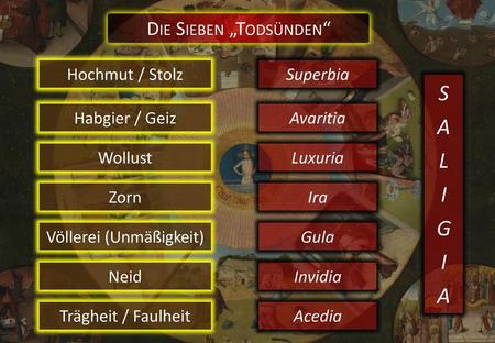 S A L I G Die Sieben „Todsünden“ Hochmut / Stolz Superbia