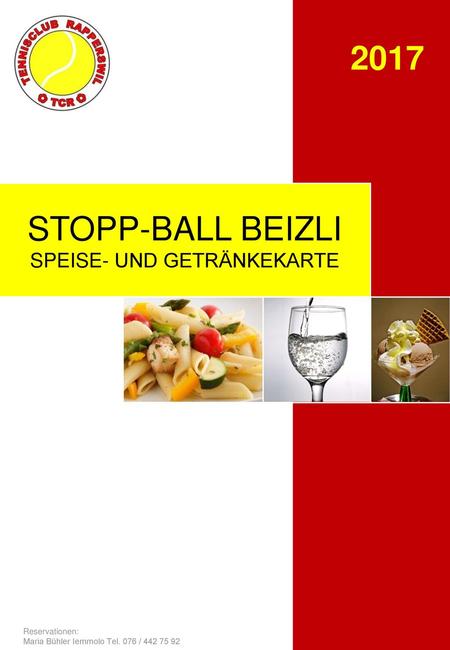 STOPP-BALL BEIZLI SPEISE- UND GETRÄNKEKARTE