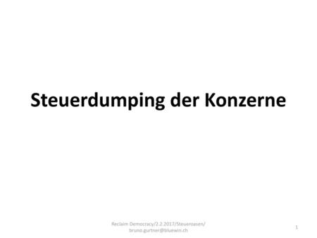 Steuerdumping der Konzerne