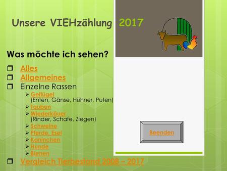 Unsere VIEHzählung 2017 Was möchte ich sehen? Alles Allgemeines