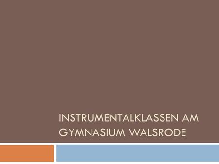 Instrumentalklassen am Gymnasium Walsrode