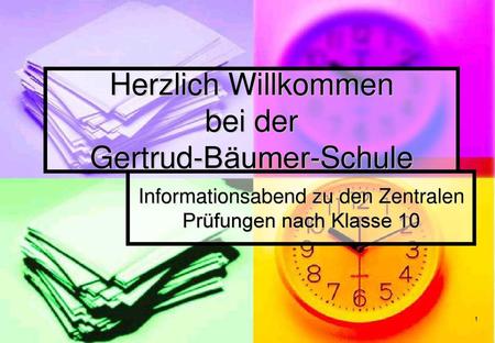 Herzlich Willkommen bei der Gertrud-Bäumer-Schule