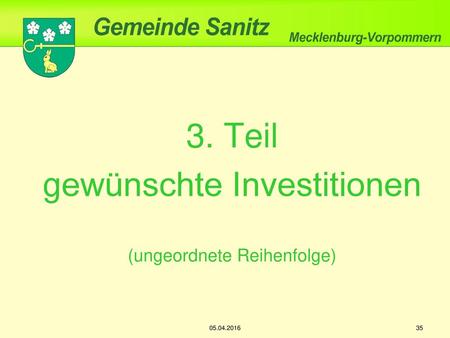 3. Teil gewünschte Investitionen (ungeordnete Reihenfolge)