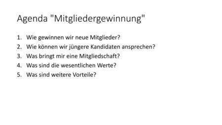 Agenda Mitgliedergewinnung