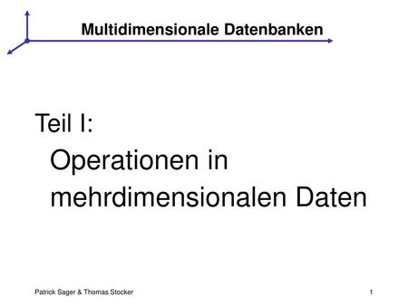 Multidimensionale Datenbanken