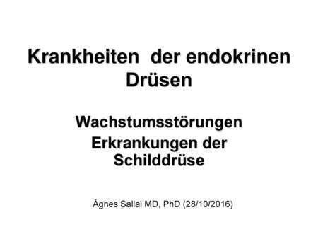 Krankheiten der endokrinen Drüsen