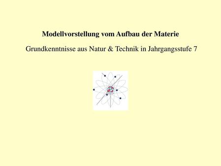 Modellvorstellung vom Aufbau der Materie