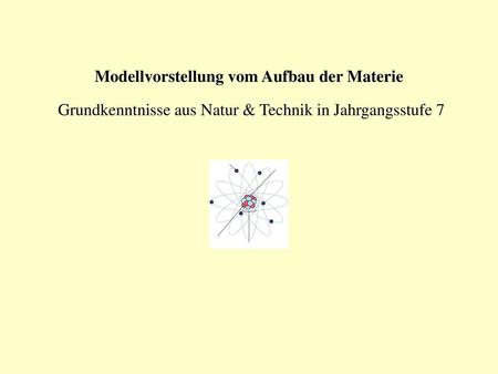 Modellvorstellung vom Aufbau der Materie