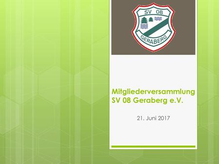 Mitgliederversammlung SV 08 Geraberg e.V.