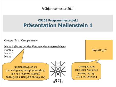 CS108 Programmierprojekt Präsentation Meilenstein 1