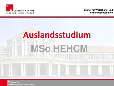 Auslandsstudium MSc HEHCM