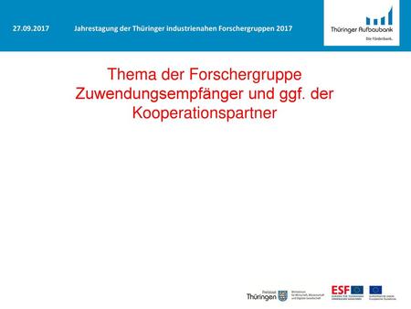 Jahrestagung der Thüringer industrienahen Forschergruppen 2017