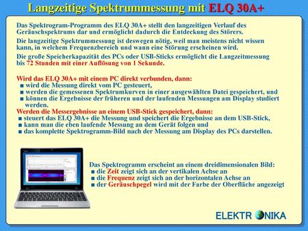 Langzeitige Spektrummessung mit ELQ 30A+