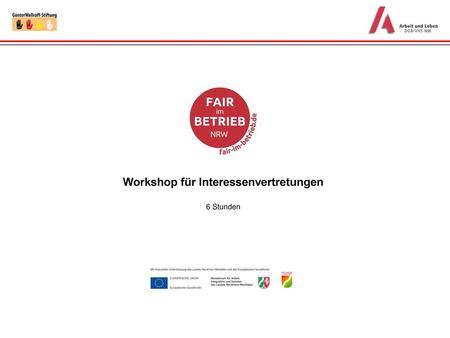 Workshop für Interessenvertretungen
