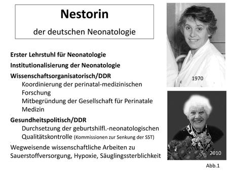 Nestorin der deutschen Neonatologie