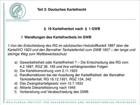 § 16 Kartellverbot nach § 1 GWB