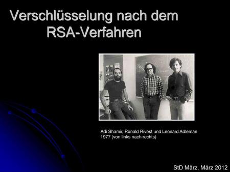 Verschlüsselung nach dem RSA-Verfahren