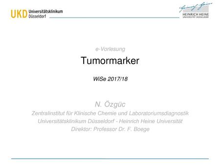 Tumormarker N. Özgüc e-Vorlesung WiSe 2017/18