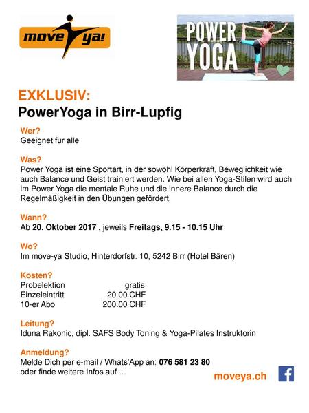 PowerYoga in Birr-Lupfig