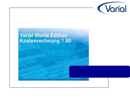 Varial World Edition Kostenrechnung 1.80