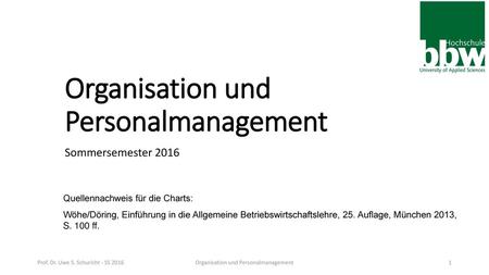 Organisation und Personalmanagement