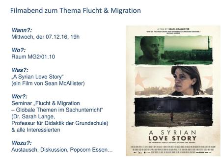 Filmabend zum Thema Flucht & Migration