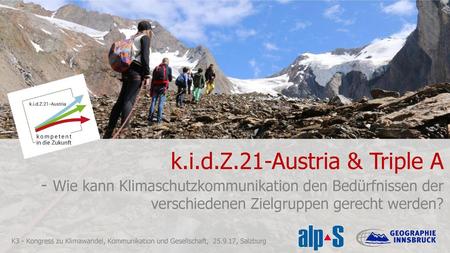 K.i.d.Z.21-Austria & Triple A - Wie kann Klimaschutzkommunikation den Bedürfnissen der verschiedenen Zielgruppen gerecht werden? K3 - Kongress zu Klimawandel,