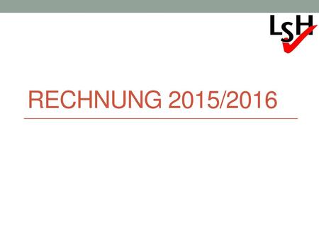 Rechnung 2015/2016.