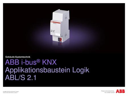 ABB i-bus® KNX Applikationsbaustein Logik ABL/S 2.1