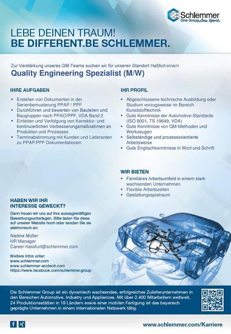 Quality Engineering Spezialist (M/W)