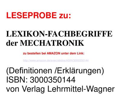 LEXIKON-FACHBEGRIFFE der MECHATRONIK