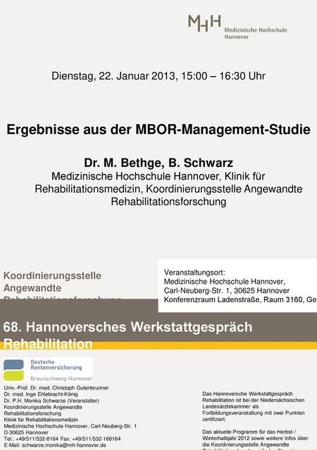 Ergebnisse aus der MBOR-Management-Studie