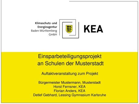 Bürgermeister Mustermann, Musterstadt Horst Fernsner, KEA